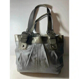 Coach Gray Leather Tote Bag